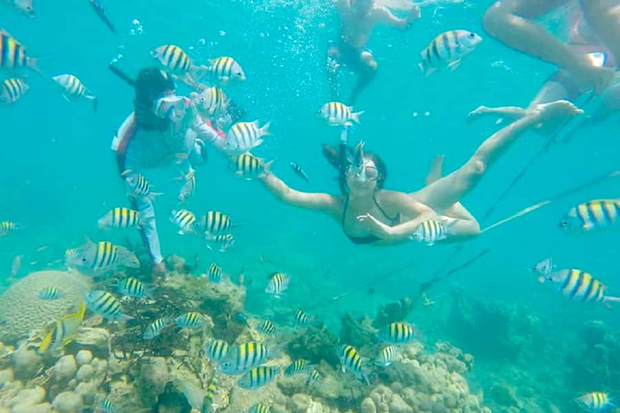 Cartagena: Snorkel, Mangroves and Playa Blanca Tour - Boarding the boat at Playa Blanca