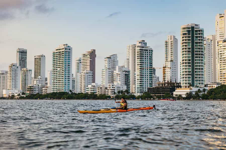 Cartagena: Sunset Sea Kayaking Tour - Waiting for the sunset on the water