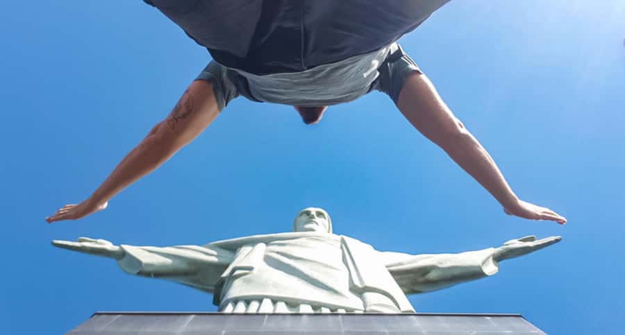 Christ the Redeemer Entry Ticket by Corcovado Train - Arriving beneath Christ the Redeemer