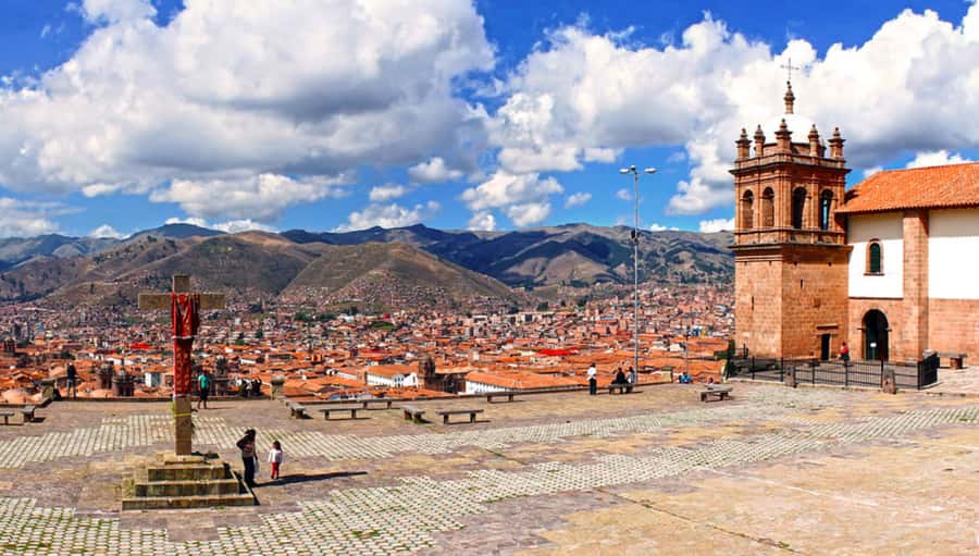 Cusco: Open-Top Bus City Tour - Plaza de Armas from above