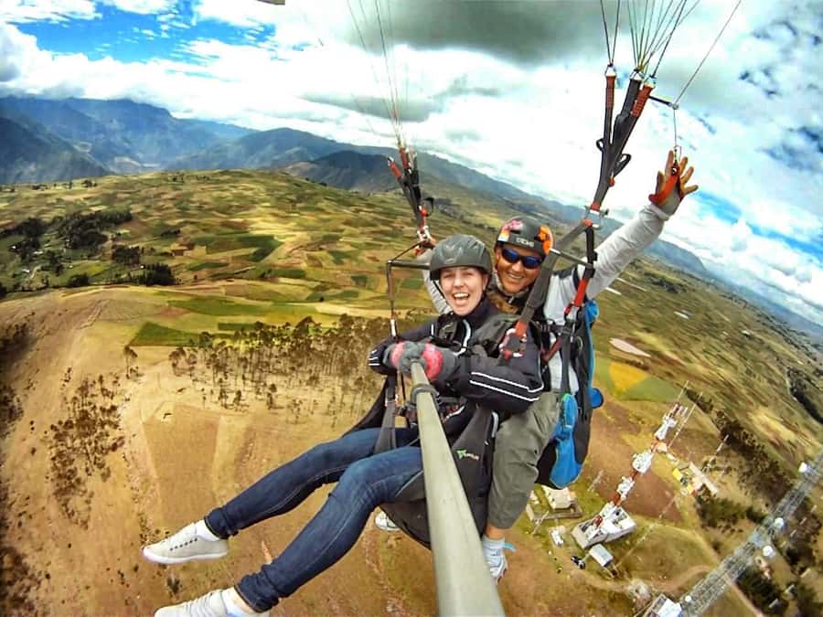 Cusco: Tandem Paragliding in The Sacred Valley of The Incas - The takeoff and first moments in the air