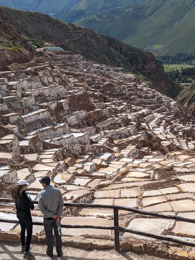 From Ollantaytambo:Moray, Salt Mines, Chinchero end in Cusco - Maras Salt Mines: thousands of pools on the hillside