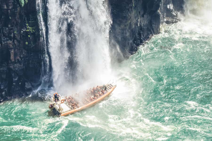 From Puerto Iguazu: Brazilian Falls with Boat Adventure - Brazil’s broad view of Devil’s Throat