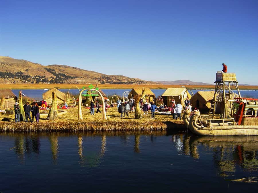 From Puno: Floating Islands of the Uros Half-Day Tour - Landing on a surface made from reeds