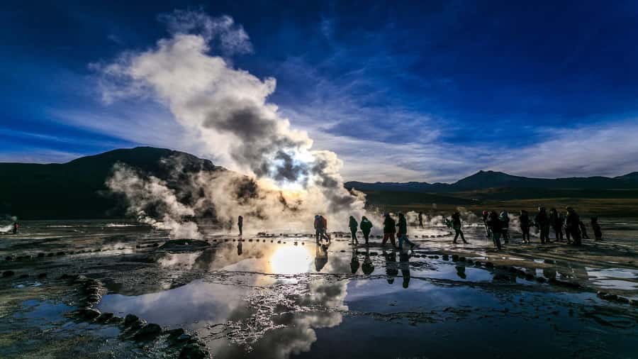 From San Pedro de Atacama: El Tatio Geyser Field & Wetlands - The coldest part of the morning