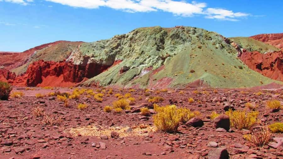 From San Pedro de Atacama: Rainbow Valley Tour - Yerbas Buenas and the first look at three mountain ranges