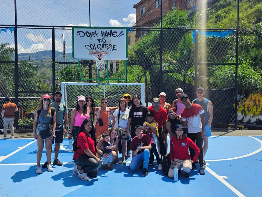 Graffiti Tour comuna 13 and cable car (made by local guides) - Looking toward the mass grave mountain