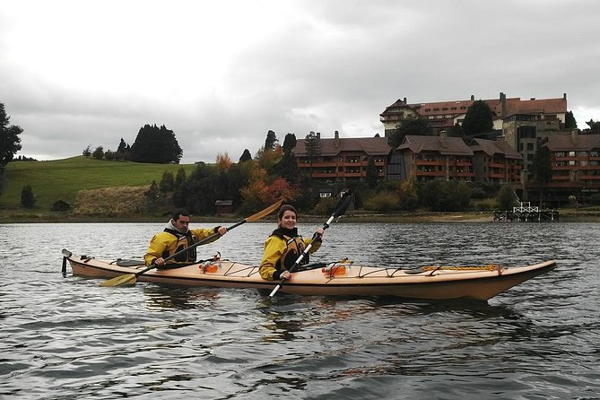 Half a day of kayaking on Lake Moreno in private service - Rabbit Island and the view toward Hotel Llao Llao