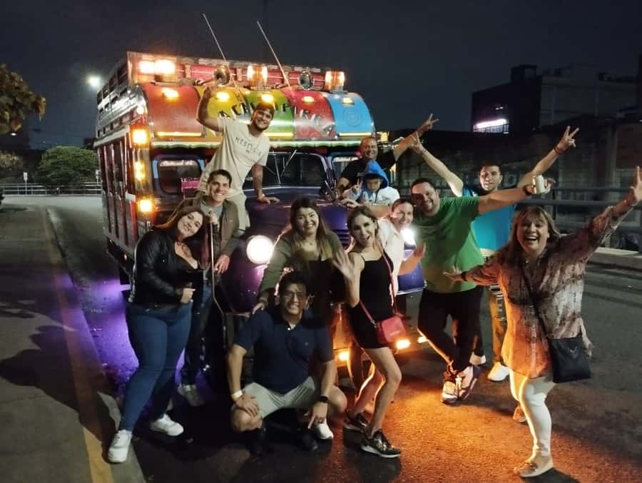Medellin: Party Bus with DJ & Street Food Tastings - The bridge stop for pictures