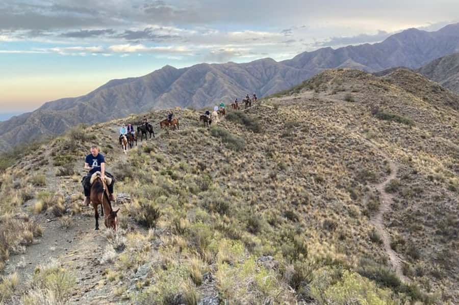 Mendoza: Sunset Horse Back Riding in the Mountains and BBQ - Riding toward the 2,100-meter viewpoint