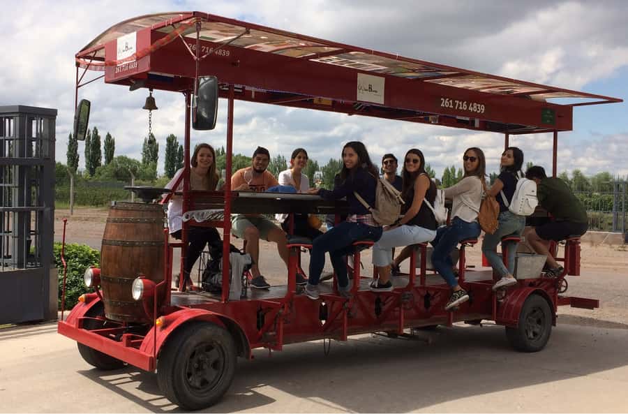 Mendoza: Winebike Tasting Tour with Optional Lunch - Pedaling with wine, ham, and cheese