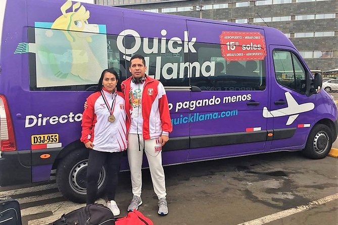 QuickLlama: Door-to-door transfer from Lima Airport to Miraflores - Shared vans, comfort, and vehicle condition