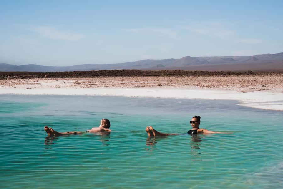San Pedro Atacama: Baltinache Lagoons - Floating in the salty water
