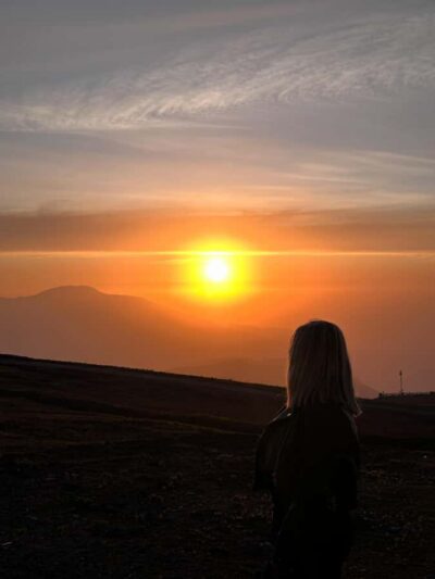Andes Mountains Sunset and Valle Nevado & Picnic