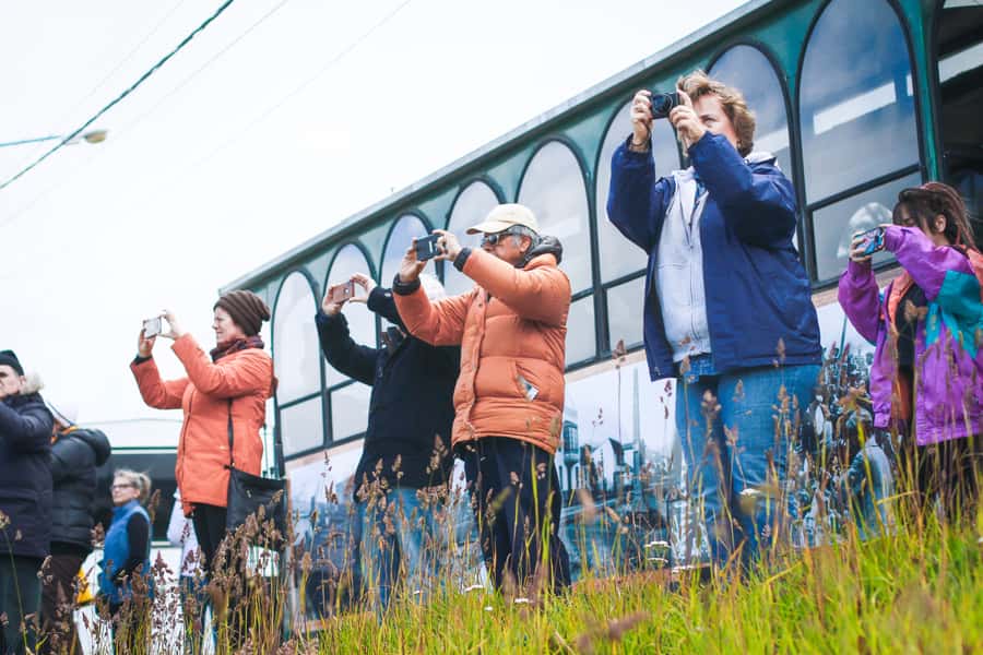 Ushuaia: Panoramic City Train Tour - Meeting the road train near the Albatros Hotel